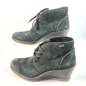 Legero Women Ankle Boots Women’s US 7.5 UK 4.5 Gore-Tex Green Suede Wedge